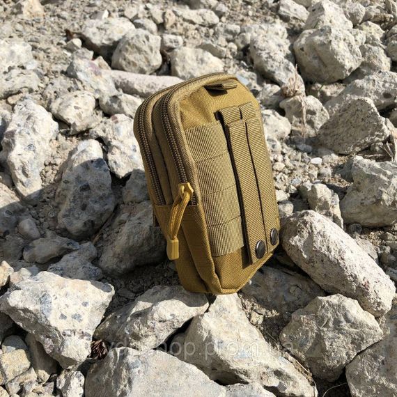 Тактична сумка - сумка для телефону, система MOLLE органайзер тактичний з кордури. Колір: койот GY-85 | Зображення 9