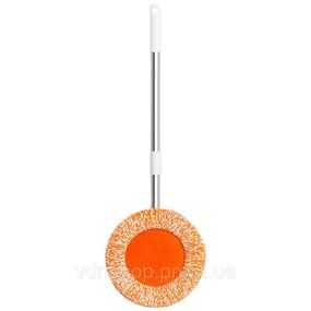 Швабра з телескопічною ручкою та круглою змінною насадкою для прибирання плитки, ламінату та лінолеуму вдома та в офісі