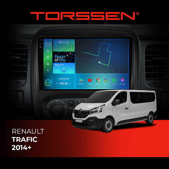 Штатна магнітола Torssen 2K Renault Trafic 2014+ F9432 4G Carplay DSP