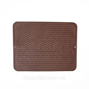 Кухонний силіконовий килимок 40×30 см — антиковзна підкладка під посуд та техніку Коричневий HP-42-9BR