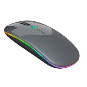 Мишка безшумна комп'ютерна, бездротова Macarone Bluetooth, USB, що перезаряджається, Сіра