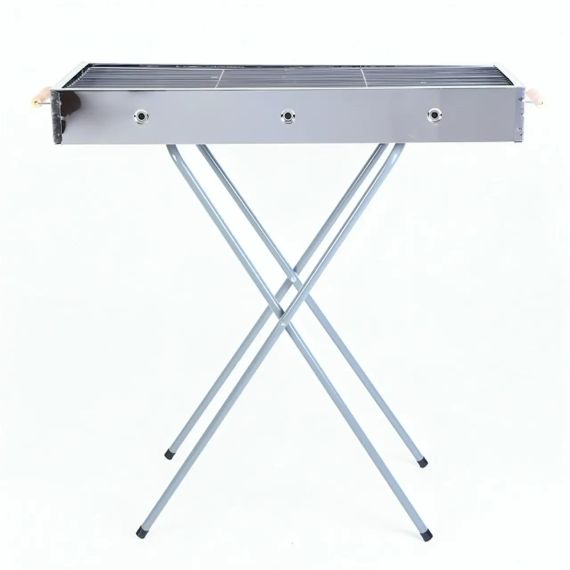 Раскладной мангал переносной 70х70х30см, BARBECUE TRAY 770T, Серебристый | Зображення 4