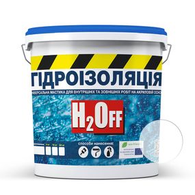 Гидроизоляция универсальная акриловая краска мастика H2Off Прозрачная 5 кг