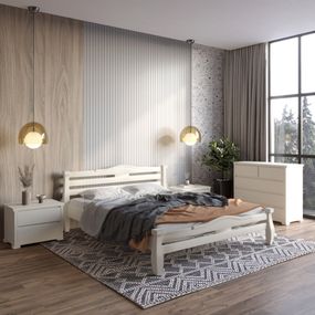 Двоспальне дерев&#039;яне ліжко Mebigrand Монако Айворі (S0505Y30R) 180х200 см (MBG-4344)