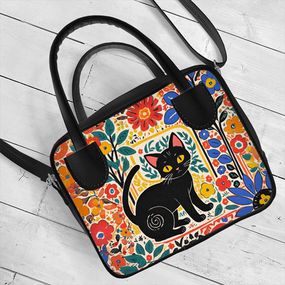 Сумка жіноча Kitto Чорний котик 25x20x9 см (SKI_JOY001_BL)