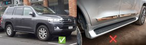 Передні бризковики (2 шт, під пороги без підсвітки) для Toyota Land Cruiser 200 2007-2021 рр
