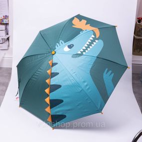 Класична дитяча парасолька-тростина механічна з поліестеру міцна надійна 8 спиць діаметр 89 см Зелений HP-23-12GR