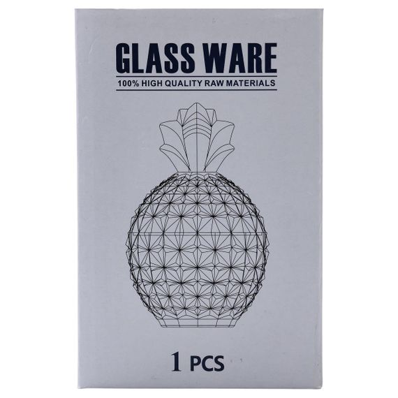 Цукерниця з кришкою Ø9 см ваза цукерниця кругла скляна прозора ананас HP-4-112 | Зображення 4