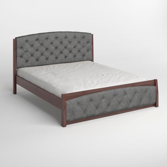 Двоспальне дерев'яне ліжко Mebigrand Мехіко Горіх темний/Аляска 93 (Сірий) 140х200 см (MBG-12208) | Зображення 1