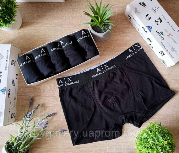 Подарочный комплект трусов Armani Exchange, мужские трусы Армани в коробке на 3-4-5 штук, набор трусов Армани | Зображення 1