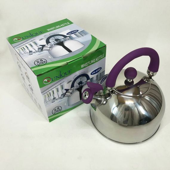 Чайник Unique зі свистком UN-5302 2,5л. AR-431 Колір: фіолетовий | Зображення 3