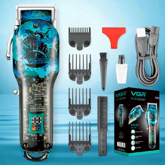 Акумуляторна стрижна машинка VGR V-886C Green з LED-дисплеєм, 9000RPM (47868-V-886C_989) | Зображення 6