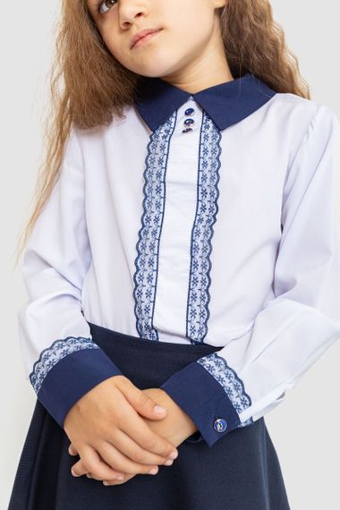 Блузка ошатна для дівчаток, колір біло-синій, 172R205-5 | Зображення 1