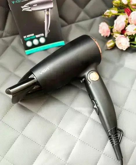 Дорожный складной фен VGR V-439 1600W • Компактный фен для сушки и укладки волос с холодным обдувом и насадкой-концентратором | Зображення 2