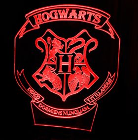 Акриловий світильник-нічник Хогвартс 2 червоний tty-n001173