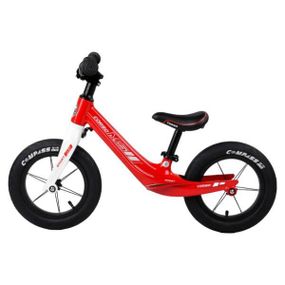 Велобег двухколесный, колеса 12" надувные, алюминиевый руль Corso Красный