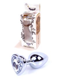 Анальна пробка  -Jewellery Silver  Heart PLUGClear
