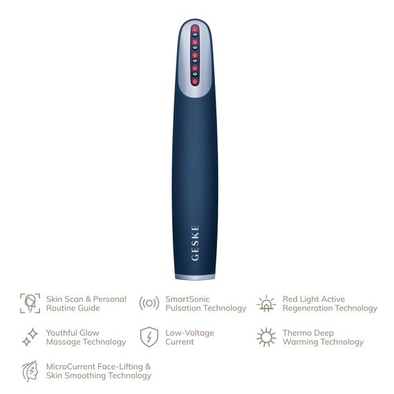 Пристрій для зміцнення і тонізації шкіри обличчя GESKE Skin Firming Wand 7в1 starlight, Синій | Зображення 1