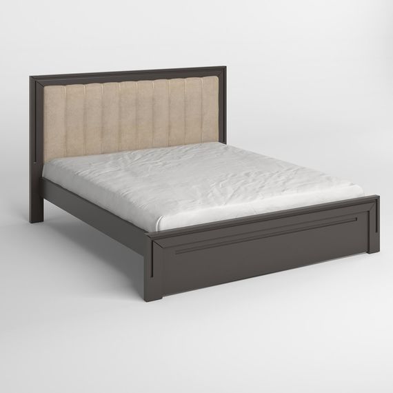 Двоспальне дерев&#039;яне ліжко Mebigrand Торонто Т1 Графітовий (RAL9011)/Аляска 23 (бежевий) 180х190 см (MBG-7929) | Зображення 1