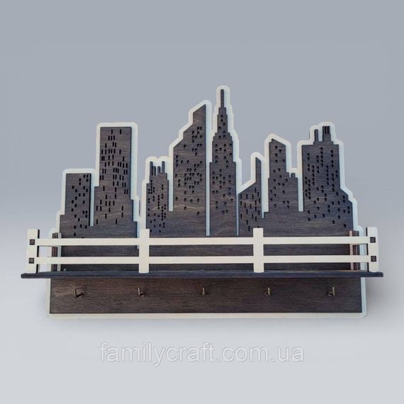 Настенная ключница из дерева Деревянный органайзер для ключей Держатель для хранения Персонализация | Зображення 3