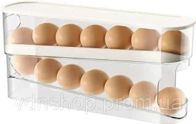 Подставка-органайзер для хранения яиц двухслойная с автоматическим качением