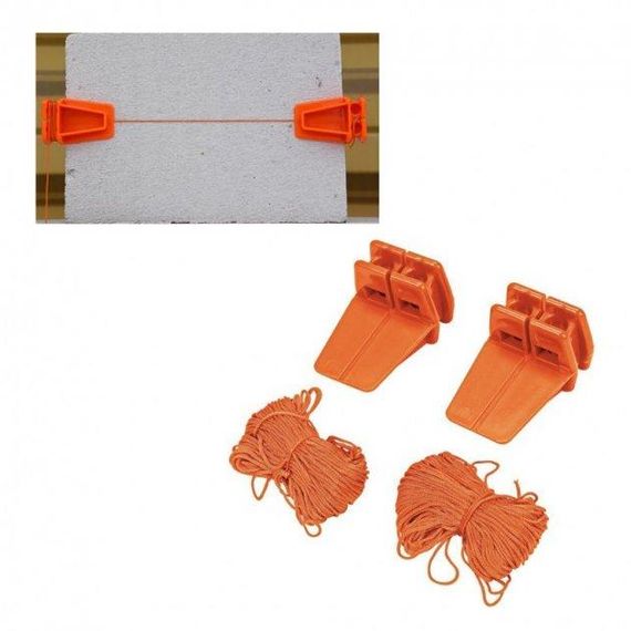 Тримачі кутові мулярські причалки трасовочний шнур 18м 2 штуки VOREL-17430