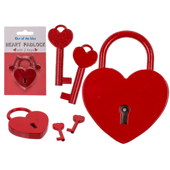 Металлический замок с двумя ключиками Heart Padlock, 6 см sexstyle
