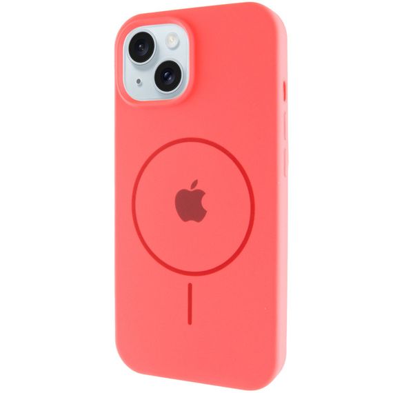 Чохол Silicone Case Full Protective (AA) with MagSafe для Apple iPhone 15 Plus (6.7") Кавуновий / Watermelon red