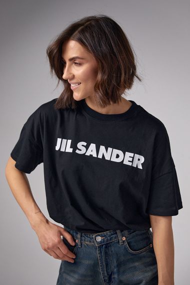 Трикотажная футболка с надписью Jil Sander - черный цвет, S (есть размеры) | Зображення 4