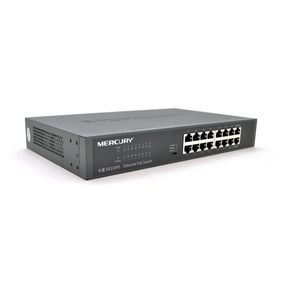 Комутатор POE Mercury SG116PS 14 портів POE 100Мбит + 2 порт Ethernet (UP-Link) 100 Мбіт, БП вбудований, кріплення в стійку, BOX (294 * 180 * 44)