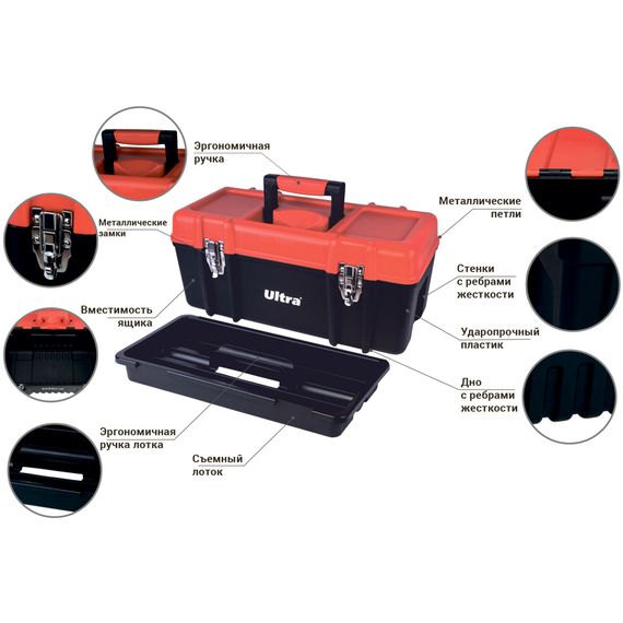 Ящик для інструменту Ultra металеві замки 510×235×230мм 7402222 | Зображення 3