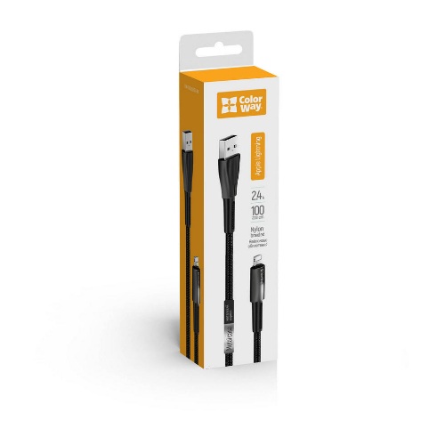 Кабель USB Lightning ColorWay CW-CBUL035-BK 2,4A 1м чорний | Зображення 2