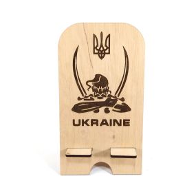 Підставка для мобільного телефону смартфону Козак 18х10см Майстерня містера Томаса Фанера 4 мм