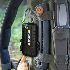 Дуговая электроимпульсная зажигалка водонепроницаемая EXPLORER HL-516, аккумуляторная. Цвет: черный