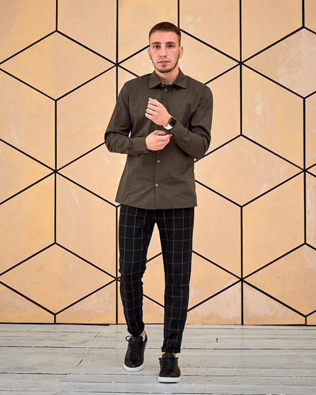 Сорочка класична хакі S L | Зображення 3