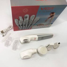 Акумуляторний епілятор для обличчя та тіла VGR 5 в 1 V-752, Терка для п'ят від мозолів і натоптишів MB-23