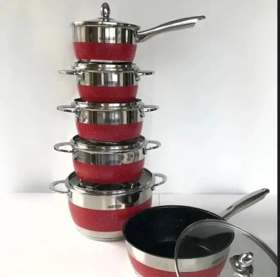 Набір посуду Benson із нержавіючої сталі 12 предметів (BN-294)