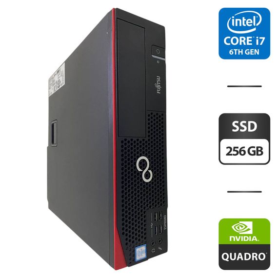 Комп'ютер Fujitsu Esprimo D956 E85 SFF / Intel Core i7-6700 (4 (8) ядра по 3,4 - 4,0 ГГц) / 16 ГБ DDR4 / 256 ГБ SSD / nVidia Quadro K1200, 4 ГБ GDDR5, 128-біт б/в