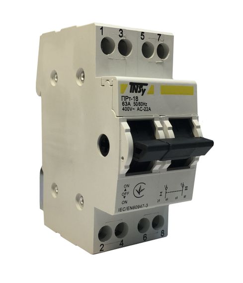 Переключатель-разъединитель ПРт-18 "1-0-2" 2Р 63А Ny95506269 | Зображення 3