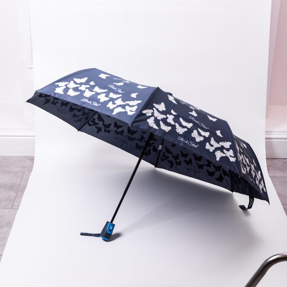 Парасолька напівавтомат з принтом міцна з поліестеру діаметр 97 см Синій HP-23-2BL | Зображення 3