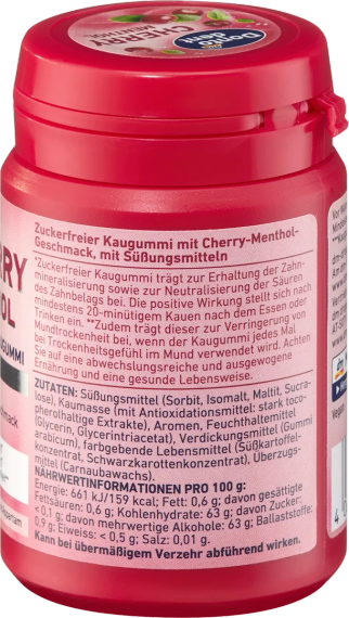 Жувальна гумка dm Dontodent Cherry Menthol без цукру для свіжості подиху та захисту зубів, 50 шт. | Зображення 2
