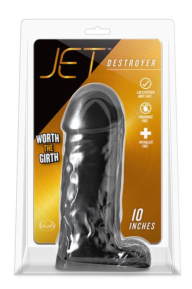 Фалоімітатор гігант JET DESTROYER CARBON METALLIC BLACK, Черный | Зображення 1