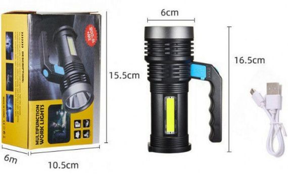 Портативний ручний світлодіодний ліхтар на акумуляторі Multifuncion work lights 3W | Зображення 4