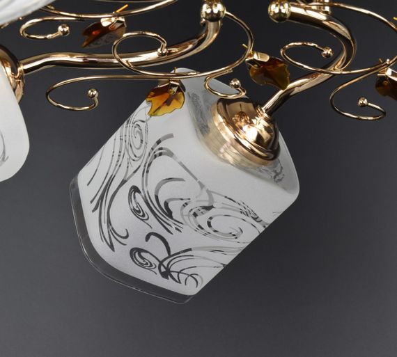 Люстра стельова на 5 лампочок 25446 Золото 27х57х57 см. | Зображення 3