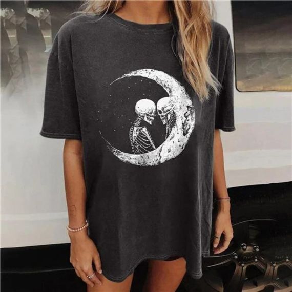 Футболка женская с принтом повседневная S Серая