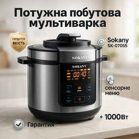 Кухонна побутова мультиварка, Мультиварки з функцією відстрочки старту, Мультиварка-скороварка з меню EQ-53