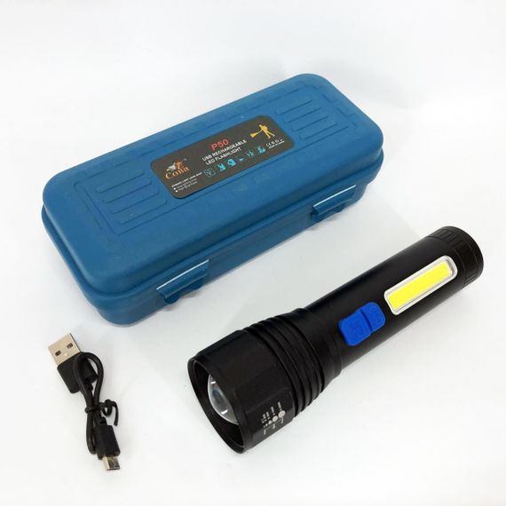 Ліхтар ручний акумуляторний CB-C11-P50-COB, Ліхтарик світлодіодний ручний акумуляторний портативний | Зображення 1