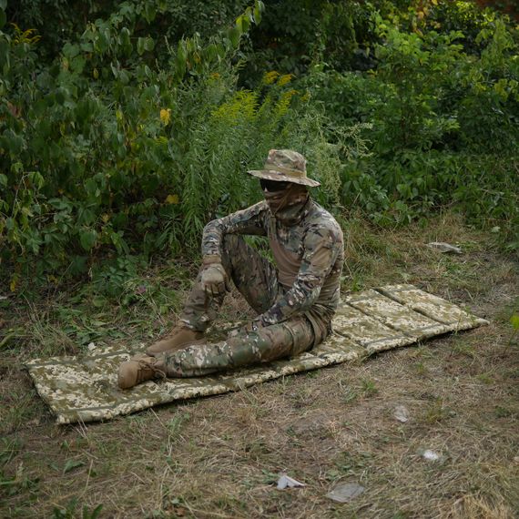 Тактичний розкладний каремат посилений (20мм+стропа) Kiborg К-2 піксель | Зображення 9