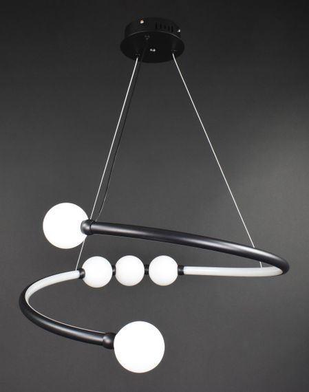 Люстра світлодіодна підвісна LED світильник для квартири на стелю лед 27564 Чорний 25-90х60х60 см. | Зображення 3