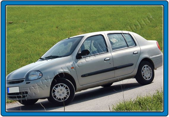 Накладки на ручки (нерж.) 2 шт, Carmos - Турецька сталь для Renault Clio II 1998-2005 рр | Зображення 1